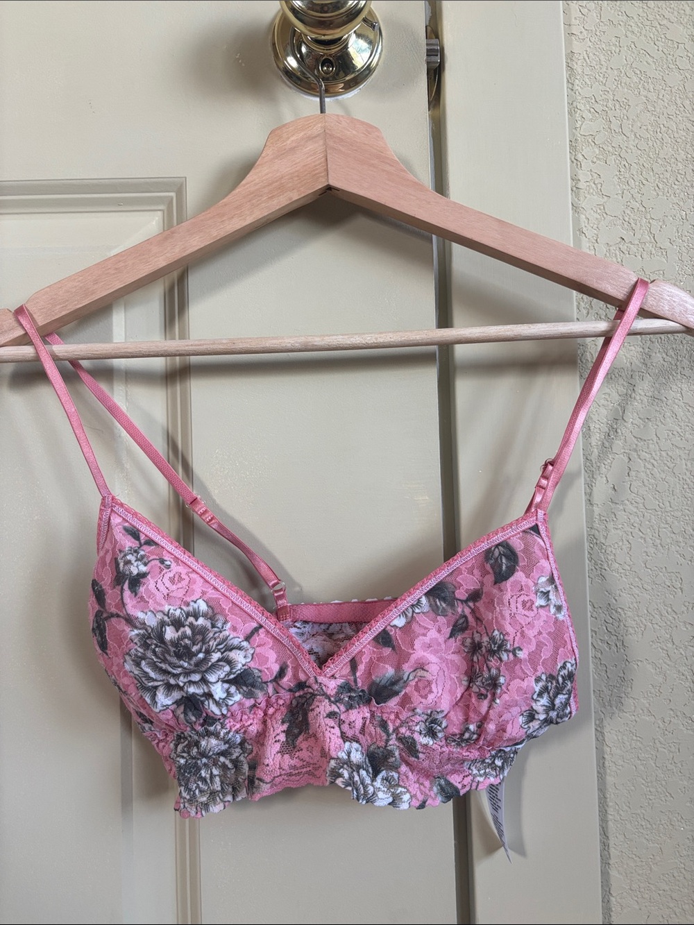 Hanky Panky Floral Lace Bralette - Pink M